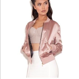🔥House is CB Dena Rose Gold Satin Bomber XS